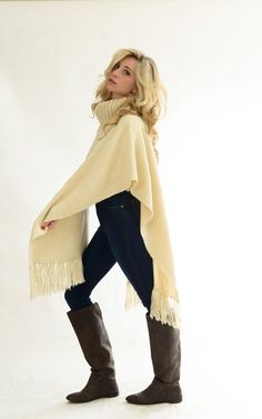 Blanket Poncho, turtleneck sweater Wrap, Outerwear wool Cape Coat, Holidays gift, Poncho handwoven in merino wool by Texturable Cozy Wool Poncho Cape, Oversized Alpaca Poncho For Winter, Cozy Alpaca Poncho Cape, Cozy Alpaca Cape For Winter, Cozy Alpaca Poncho For Winter, Beige Wool Cape For Fall, Cozy Long Sleeve Wool Cape, Beige Alpaca Shawl Poncho, Winter Merino Wool Poncho