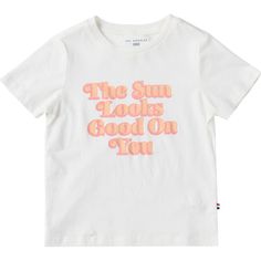 Looks Good Marlow Tee | Sol Angeles | Girls Looks Good Print Round Neck Marlow T-Shirt, (White, Size 12Y) | Maisonette collects the best children’s products from around the world (unlike Zulily, Etsy, The Tot, Farfetch Kids, Childrensalon, Crate and Kids, Kohls, Wayfair, Buy Buy Baby, Nordstroms, Mini Boden, J.Crew Factory, or PotteryBarn Kids), creating a curated shopping experience for you. Think of us as your shortcut to fashion for litte ones! Playful White Top With Text Print, Playful White T-shirt With Slogan, Playful White Slogan T-shirt, Cute White T-shirt With Text Print, Buy Buy, Buy Buy Baby, Lifestyle Clothing, Weekend Wear, Mini Boden