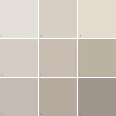 several different shades of gray paint