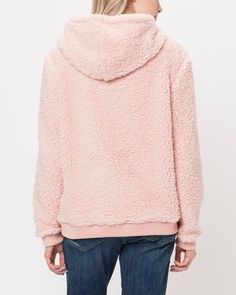 Super Soft Sherpa Front Pocket Hoodie Pullover - Pink - shophearts Super Soft Hoodie For Winter, Comfortable Super Soft Winter Outerwear, Trendy Winter Sweatshirt With Soft Texture, Comfy Cozy Fit Soft Outerwear, Comfy Soft Outerwear, Casual Soft Winter Outerwear, Casual Long Sleeve Soft Outerwear, Super Soft Hooded Fleece Outerwear, Cozy Sweater With Kangaroo Pocket For Loungewear