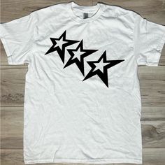 3 Stars T-Shirt Fast Shipping $25 Lowest I Can Do Custom Deadstock Hit Me With Questions Summer Graphic Tee With Star Logo, Summer Streetwear T-shirt With Star Logo, White Star Logo Top For Streetwear, White Tops With Star Logo For Streetwear, Casual White T-shirt With Star Patch, Casual White T-shirt With Star Print, White Summer Tops With Star Logo, White Graphic Tee With Star Logo, White Summer T-shirt With Star Patch