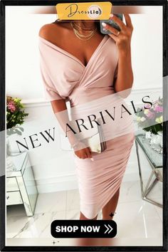 Summer Elegant Short Sleeve Chic V-neck Mid Length Dress Lady Sexy Solid Tight Party Dress Fashion Temperament Slim Office Dress Stretch V-neck Bandage Dress For Date Night, Stretch V-neck Bodycon Dress For Going Out, Pink V-neck Bodycon Dress For Evening, V-neck Ruched Bodycon Dress For Party Season, Elegant V-neck Bandage Dress For Summer, Pink V-neck Bodycon Cocktail Dress, V-neck Stretch Midi Dress For Party, Ruched Sheath Bodycon Dress For Party, Ruched V-neck Bodycon Dress For Going Out