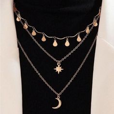 Bundle 3 Items For $30 Items Must Be Under $20 Material: Zinc Alloy Length: 13.2"-21.2" 1pc Necklace Top Rated Seller Quick Shipper Open To Offers 3900+ Listings Sold Moon Chain, Necklace Top, Jersey Tops, Jewelry Bridesmaid, Rhinestone Choker, Gold Moon, Trendy Boho, Star Moon, Faux Pearl Necklace