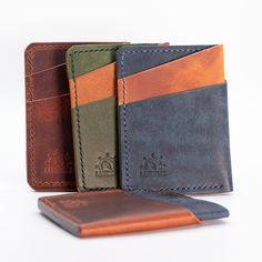 This unique wallet contains 1 quick access slot on the back, and the interior hold up to 10 cards and cash folded in half. The front pocket slots hold an additional 2-6 cards.  * Made from Full Grain Badalassi Carlo Leather * Hand Stitched with Ritza or Maine Thread * Holds 7-15 Cards and Cash Made in Nevada, United States. Trifold Card Holder With Rfid Blocking For Everyday, Rfid Blocking Trifold Card Holder For Everyday Use, Everyday Trifold Rfid Blocking Card Holder, Brown Bifold Card Holder With Pockets, Bifold Card Holder With Card Slots, Everyday Use Trifold Card Holder With Card Slots, Bifold Card Holder With Interior Slots, Rectangular Trifold Wallet With Card Slots For Everyday Use, Trifold Card Holder With Card Slots For Daily Use