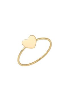 A heart setting glows from the center of this slim, stackable ring rendered from 14-karat gold. 1/4"W x 1/4"L setting 1/8" band width 14k gold Imported Promise Heart Ring Stackable With Round Band, Stackable 14k Gold Rings For Valentine's Day, Stackable Heart Promise Ring, Fine Jewelry Yellow Gold Stackable Heart Rings, Heart-shaped 14k Gold Stackable Promise Rings, 14k Gold Stackable Rings With Heart Charm For Anniversary, 14k Gold Stackable Rings With Heart Charm, Heart Shaped Yellow Gold Stackable Promise Rings, Dainty Stackable Yellow Gold Heart Ring