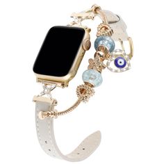 an apple watch bracelet with charms on it