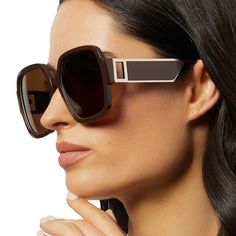 If you're looking for ultimate elevated glam, you've found it in the Tina II sunglasses. With thick acetate, oversized lenses, and luxe gold metal details including a rectangular cut-out at the temples, these shades are meant to be seen. James Decker, Jessie James Decker, Jessie James, Buy 1, Buy One Get One, Polarized Sunglasses, Truffles, Cut Out, Gold Metal