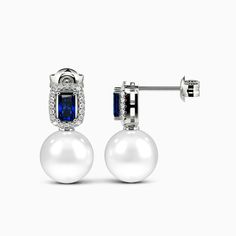 Add subtle sophistication to any outfit with these elegant drop earrings. Featuring an radiant-cut gemstone embellished with a delicate halo, it sparkles beautifully from the ear. A solitary pearl sits below the gemstone, providing contrast and drawing attention to its luxurious look. Versatile and fashionable, these earrings will slot seamlessly into all your looks from the office to occasions. Forever elegant accessories to light up your face. *Each piece is handmade, resulting in a potential Freshwater Pearl Drop Earrings, Radiant Cut, Elegant Accessories, Pearl Drop Earrings, Pearl Drop, Personalized Jewelry, Fresh Water, Freshwater Pearls, Light Up