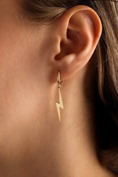 Lightning Bolt Earrings Lightning Earrings Tiny Lighting - Etsy Lightning Bolt Earrings Dangle, Lightning Bolt Earrings Dangle Gold, Lightning Accessories, Lightning Jewelry, Lighting Earrings, Lighting Bolt Earrings, Earrings Lightning, Lightning Bolt Jewelry, Lightning Earrings