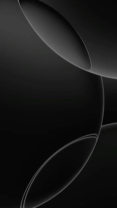 an abstract black and white wallpaper with curved lines in the center, on a dark background