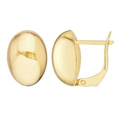 Real 14K Yellow Gold Oval Polished Button Omega Earrings for Women | Post & Omega Back Closure | 4.10g Discover timeless elegance with our 14K Yellow Gold Oval Polished Button Omega Earrings, designed for the discerning woman. These exquisite earrings feature an oval polished button design that adds a touch of sophistication to any ensemble. Expertly crafted from high-quality 14K yellow gold, each earring has an average weight of 4.10 grams, providing a comfortable yet substantial feel. The secure post and omega back closure ensure ease of wear and a secure fit, making these earrings perfect for both daily wear and special occasions. Enhance your jewelry collection with these luxurious and versatile earrings that effortlessly blend classic style with contemporary design. * Elegant Oval Des Womens Designer Watches, Ear Stack, Girlfriend Birthday, Average Weight, Button Earrings, Wedding Jewelry Earrings, Jewelry Manufacturers, Button Design, Fine Jewellery Necklace