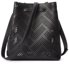 Debby Ii Perforated Leather Drawstring Bag Chic Shopping Bags With Perforations, Chic Shopping Bag With Perforations, Perforated Tote Bag For Shopping, Chic Tote Bag With Perforations, Everyday Perforated Tote Shoulder Bag, Perforated Tote Shoulder Bag For Everyday Use, Everyday Tote Shoulder Bag With Perforations, Everyday Use Tote Shoulder Bag With Perforations, Leather Bags With Perforations For Everyday Use