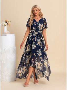 JJ's House Yes Floral Print Chiffon Asymmetrical Maxi V-Neck Fall Spring Summer A-line Belt/Sash Elastic Waist Yes Dark Navy S Height:5.7ft(174cm) Bust:33.5in(85cm) Waist:26in(66cm) Hips:36in(91cm) Dress. #JJ's House #Yes #FloralPrint #Chiffon #Asymmetrical #Maxi #VNeck #Fall #Spring #Summer #Aline #BeltSash #ElasticWaist #Yes #DarkNavy #S #Dress Asymmetrical Maxi Dress, Asymmetrical Midi Dress, Floral Print Chiffon, Print Chiffon, Chiffon Fabric, Dark Navy, Maxi Dresses, Ruffles, Elastic Waist