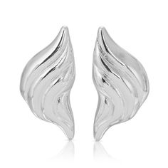 The Croissant earrings - our twist on a vintage classic. The Croissant earrings are the perfect statement piece for those special occasion! You can dress it up or dress it up, it looks good with every outfit! Croissant is also available in Gold. Elegant Silver Clip-on Earrings For Evening, Chic Silver Bridal Earrings For Formal Occasions, Classic Sterling Silver Clip-on Earrings For Party, Sterling Silver Bridal Earrings For Evening, Croissant Earrings, Gold Piece, Silver Pendants, Out Loud, Vintage Earrings