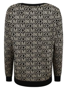 Composition: 100% Virgin Wool Luxury Logo Print Sweater For Fall, Luxury Logo Print Sweater For Winter, Luxury Winter Sweater With Logo Print, Designer Monogram Print Sweater For Fall, Designer Monogram Print Fall Sweater, Monogram Sweater, Franco Moschino, Moschino Logo, Logo Knit