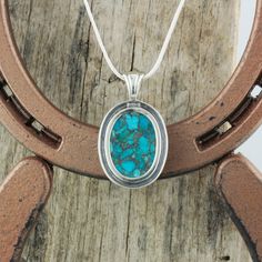 Mohave Blue Turquoise Pendant Sterling Silver Pendant | Etsy Blue Turquoise Necklace With Large Stone In Sterling Silver, Traditional Blue Oval Necklace, Southwestern Blue Cabochon Necklaces, Southwestern Blue Cabochon Necklace, Southwestern Style Blue Cabochon Necklace, Turquoise Necklace With Large Oval Pendant, Turquoise Necklace With Large Oval Stone, Blue Turquoise Gemstone Necklace In Sterling Silver, Turquoise Necklace With Large Oval Stone Pendant