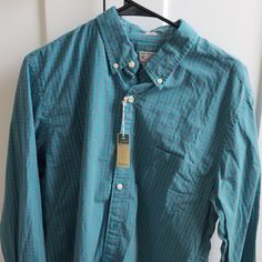 Brand New And Has Never Been Used. The Fit Is A Slim Fit. Green Cotton Business Casual Shirt, Plaid Casual Tops For Business, Plaid Casual Top For Business Casual, Plaid Tops For Business Casual, Green Cotton Shirt For Business Casual, Green Business Casual Shirt, Green Casual Business Shirt, Green Casual Shirt For Business Casual, Plaid Tops For Business Casual In Spring