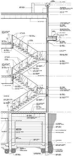 an architectural drawing shows the steps and balconies