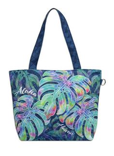 Hawaiian Monsteras print durable canvas tote bags are approximately 13" x 10" x 5",  with 17.5" long straps and satin lining.  They have two inside pockets (one zipper and one phone pocket) and zipper closure. We do have many other designs bags. Please check it out our store for much more: https://stores.ebay.com/Aloha-Gifts-From-Hawaii Mahalo for shopping with us!! NOTE: We sell hundreds of these products. All products featured on the pictures show a sample of the items you are buying.  "Return Canvas Beach Tote, Hawaiian Gifts, Shop Bag, Aloha Hawaii, Small Tote Bag, Reusable Shopping Bags, Small Tote, Beach Tote, Cloth Bags