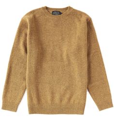 From Pendleton&#x2C; this sweater features:solid tonecrew necklinelong sleeves with ribbed cuffsribbed hemShetland woolmachine wash/dry flatImported. Beige Crew Neck Sweater With Ribbed Collar, Classic Brown Fall Sweatshirt, Brown Classic Sweatshirt For Fall, Classic Brown Sweatshirt For Fall, Classic Brown Sweatshirt, Classic Brown Long Sleeve Sweatshirt, Classic Solid Sweatshirt For Fall, Shetland Wool, Beauty Expert