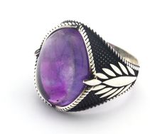 Man Ring 925 sterling silver with Amethyst Gemstone Each ring is cleaned and polished with care.  The weight of the ring may vary according to size.  Your purchase will arrive inside a lovely gift box ready for gift giving. Please include your finger size with your order! All items are shipped within 5 days after payment received Thanks for loving my store. If you want any design or anything about ring, necklace, earring I am glad to make it for you. Man Ring, Payment Received, Ring Gemstone, Amethyst Gemstone, Amethyst Ring, Sterling Silber, Gift Giving, Ring Necklace, Lovely Gift