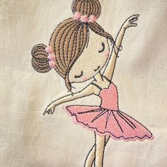 Young ballerina in dance embroidery design Ballet Embroidery, Dance Embroidery, Embroidered Ballerina, Young Ballerina, Wilcom Embroidery, Art Ballet, Ballerina Dance