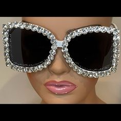 Brand New - Rhinestone Sunglasses With Dark Lenses.. A Must Have! ***Fast Shipping**** Package Includes: - Sunglasses - Cleaning Cloth - Protective Case Clear Sunglasses With Uv Protection For Parties, Party Sunglasses With Rhinestones And Crystal Material, Party Crystal Sunglasses With Rhinestones, Glamorous Silver Sunglasses With Glass Lenses, Glamorous Silver Glass Sunglasses, Party Sunglasses With Bling And Glass Material, Silver Rhinestone Sunglasses With Glass Lenses, Silver Sunglasses With Rhinestones, Silver Rhinestone Sunglasses With Glass