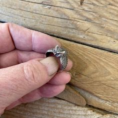 "Owl in flight ring...13/16\" by 7/8\", cast and antiqued in sterling silver 925 with beautiful detail the ring is a size 8 1/2 and can be sized from size 7 to size 9 1/2, so when ordering just put the ring size needed in the conversations or notes on the order page.. thanks, Bill" Vintage Jewelry With Oxidized Finish Open Ring, Vintage Oxidized Open Ring Jewelry, Vintage Open Ring Jewelry With Oxidized Finish, Adjustable Nickel-free Silver Skull Ring, Adjustable Silver Skull Ring Nickel Free, Antique Hand Cast Jewelry Ring, Hand Forged Metal Rings For Anniversary, Antique Silver Engraved Ring With Oxidized Finish For Anniversary, Nickel-free Stainless Steel Vintage Rings