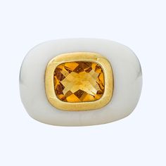 Contemporary 14K Yellow Gold Citrine Ring Citrine Ring, Bezel Setting, Citrine, Minimalist Design, Yellow Gold, Sparkle, Size 6, Band, Gemstones