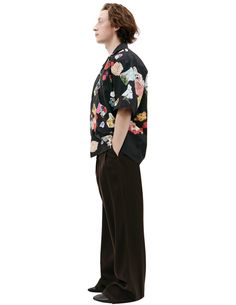 Marni flower printed shirt  material: 100% cotton italy Avant Grade, Flower Print Shirt, French Vogue, Easy Tiger, Blue Flats, Sporty And Rich, Mens Button Up, Engineered Garments, Mixing Prints