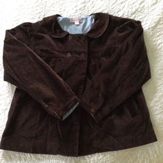 Janine Johnson Girls Brown Velvet Jacket Size 8 Brand New Never Worn Cute Fall Outerwear With Buttons, Cute Long Sleeve Outerwear With Buttons, Cute Long Sleeve Outerwear With Button Closure, Winter School Outerwear With Buttons, Buttoned Winter Outerwear For School, Buttoned Outerwear For School In Winter, School Outerwear With Button Closure And Long Sleeves, Long Sleeve Outerwear With Buttons For School, Winter Brown Outerwear For School