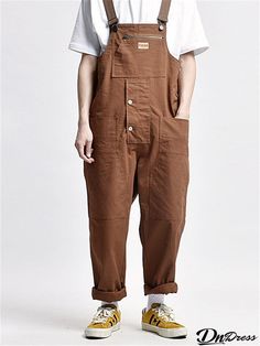 Brown Workwear Overalls With Pockets, Utility Cotton Jumpsuit With Multiple Pockets, Utility Cotton Jumpsuits And Rompers With Multiple Pockets, Solid Cotton Jumpsuits And Rompers With Pockets, Brown Cotton Overalls With Pockets, Brown Cotton Overalls, Cotton Jumpsuits And Rompers With Pockets, Utility Cotton Overalls With Pockets, Utility Cotton Jumpsuits And Rompers With Patch Pockets