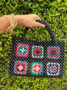 Beautiful handmade purse Rectangular Clutch With Removable Pouch, Trendy Square Beaded Bag, Trendy Square Beaded Bags, Trendy Beaded Square Bag, Black Square Clutch For Daily Use, Multicolor Rectangular Hand-stitched Shoulder Bag, Handmade Black Bag As Gift, Handmade Black Bag As A Gift, Handmade Black Bag For Gift