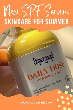 summer serum skincare glowy skin spf supergoop Summer Glow, Broad Spectrum Sunscreen, Vitamin C Serum, Glass Skin, Beauty Essentials, Oil Free, Daily Dose, Vitamin C