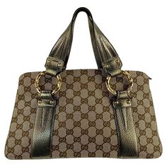 Bamboo Hardware, Tom Ford For Gucci, Gucci By Tom Ford, 2004 Runway, Runway Collection, Small Tote, Metallic Leather, Michael Kors Monogram, Fashion Handbags