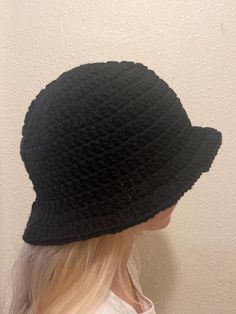 Hand-made quality items made to order. Can come in a variety of colors. Casual Black Slouchy Crochet Hat, Black Slouchy Crochet Beanie Hat, Adjustable Solid Crochet Hat, Slouchy Black Crochet Beanie, Adjustable Solid Color Casual Crochet Hat, Warm Black Brimmed Hat, Black Crochet Beanie Hat, Casual Black Crochet Hat, One Size, Black Yarn Cap