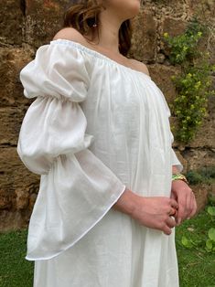 Cotton Silky Renaissance Dress Renaissance Chemise White - Etsy Medieval Nightgown, Fair Outfits, Clothes Reference, Chemise Dress, Vintage Nightgown, Dress Tutorials, Medieval Dress, Under Dress, Historical Dresses