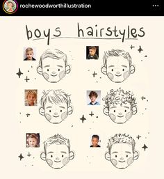 Cartoon Hair Styles, Hairstyles Boys, Boys Hairstyles, People Cartoon, Illustrated People, Boys Hair