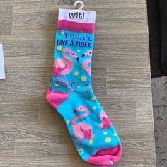 Wit Seriously Funny Socks. Brand New Casual Pink Socks For Summer, Fun Pink Socks For Summer, Pink Novelty Socks For Gift, Stretch Pink Socks For Summer, Comfortable Pink Summer Socks, Pink Stretch Socks For Summer, Pink Stretch Casual Socks, Fun Pink Socks For Winter, Fun Pink Socks For Stocking Stuffers