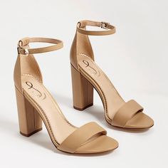 Nude Block Heels That Go With Everything. Perfect For Weddings And Cocktail. Heels Are 4 Inches