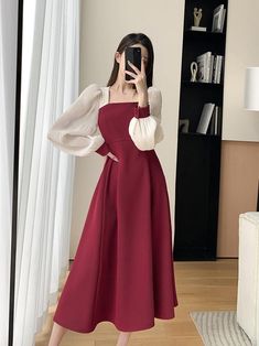 Square neck Long sleeves with patchwork chiffon sleeve Back Zip Closure 96% Polyester 4% Spandex Machine wash, line dry Item #1064 Hand wash, dry flat Women's dress SIZE INFO XS=US2=UK6=EU32 S=US4-6=UK8-10=EU34-36 M=US8-10=UK12-14=EU38-40 ★★Please advise your Height and Weight, and I will make sure you choose the right size. Red Dress Fashion, Gaun Koktail, Ruffle Long Dress, Red Dress Women, Annual Meeting, Red Dress Style, Engagement Dresses, Number 2, Long Dresses