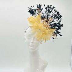 Handmade by Featured Milliner of The Kentucky Derby Museum 2023 & 2024! Classy Gold and Black Kentucky Derby Fascinator.  Attaches with headband.  Not taking customs this year--Derby 150 is going to be massive and mom life keeps me running! However, happy to suggest pieces that will coordinate with your outfit. If you don't love the way this attaches to your head--message me!  I can swtich *most* pieces to your preference. Clip, Headband OR Elastic Cord  NOTE: Heavier pieces with extravagant flo Head Message, Clip Headband, Kentucky Derby Fascinator, Derby Fascinator, Head Wear, Kentucky Derby Hat, Derby Hat, Gold Line, Derby Hats