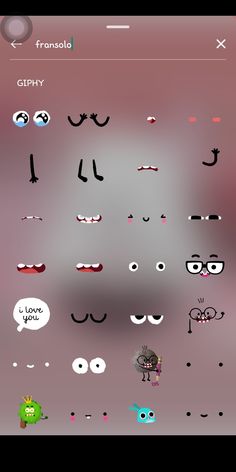 an iphone screen with many different emoticions and faces on it, as well as text