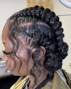 Funky Braids Black Women, Pretty Braided Hairstyles Natural Hair, Two Strand Flat Twist Natural Hair, Flat Twist Half Up Half Down, Braids For Swimming Black Hair, Braided Hairstyles For Black Women Updo, 2 Boho Feed In Braids, Fish Braid Hairstyles, Creative Hair Styles