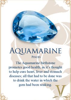 Zodiac Gemstones, Aqua Gemstone, Aquamarine Birthstone, Aquamarine Gem, Tattoos For Black Skin