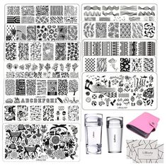 1.Nail Stamping Kit: 12pcs nail plates + double sides stamper & scraper set +pink storage bag ; 2. 304 Stainless Steel: The plate is made of high quality 304 stainless steal which ensure the high quality of the product; 3. Easy Operation & Better Effect: Deep and precise carving give you better stamping effect than normal stamping plates; 4. Nail Stamper : The stamper is transparent clear so you can see where's the design & the effect in your nail, which makes nail stamping eaiser; 5. Protective Nail Template, Nail Stamp Kit, Storage Bag Organizer, Nail Stamper, Plate Storage, Pour Art, Storage Bags Organization, Stamping Nail Art, Nail Plate