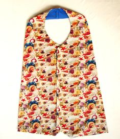 the back of a vest with an image of animals on it and stars in the sky