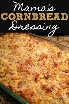 Mama's Cornbread Dressing! A recipe for Southern cornbread dressing made with cornbread and herb stuffing for the perfect Thanksgiving side dish that everyone will love. #thanksgiving #dressing #stuffing Thanksgiving Corn Bread, Southern Thanksgiving Recipes, Cornbread Stuffing Recipes, South Your Mouth