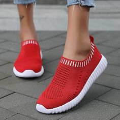 Category:Sneakers; Upper Materials:Mesh; Season:Spring   Fall; Heel Type:Flat Heel; Gender:Women's; Activity:Running,Walking; Toe Shape:Round Toe; Style:Sporty,Casual,Minimalism; Heel Height(inch):1-2; Outsole Materials:Rubber; Occasion:Daily; Closure Type:Loafer; Listing Date:08/15/2023; Production mode:External procurement; 2024 Trends:Plus Size,Flyknit Shoes; Foot Length:; Foot Width:; SizeChart1_ID:2:184043; Size chart date source:Provided by Supplier. Casual Slip On Shoes, Sporty Casual, Casual Sneakers Women, Blazer Designs, Mesh Shoes, Women Outfit, Comfortable Sandals, Shoes Trainers, Casual Shoes Women