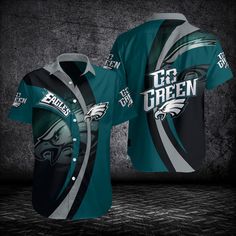 the philadelphia eagles jersey is designed to look like it has been worn in green and black